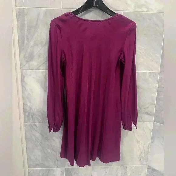 Amanda Uprichard Burgundy Julianna Long Sleeve Mini Dress Size Petite Xsmall - Picture 9 of 10
